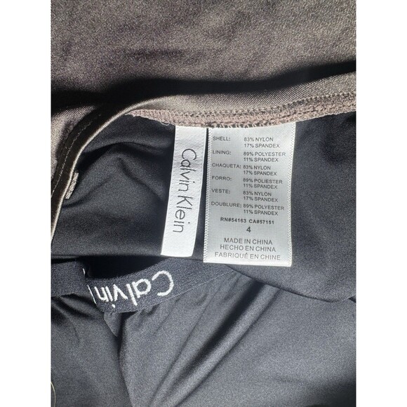 Calvin Klein One Piece Swimsuit Brown Shimmer One Strap Size 4 - Picture 7 of 9